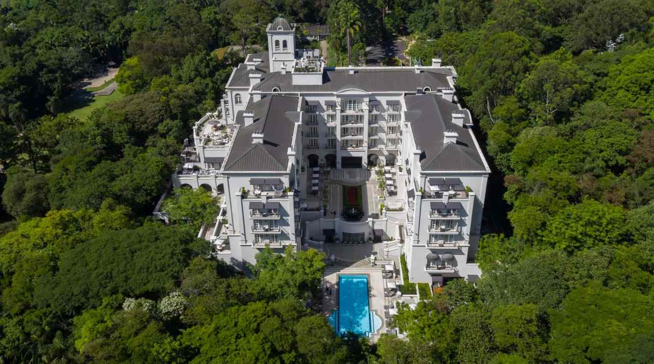 foto aérea do hotel Palácio Tangará